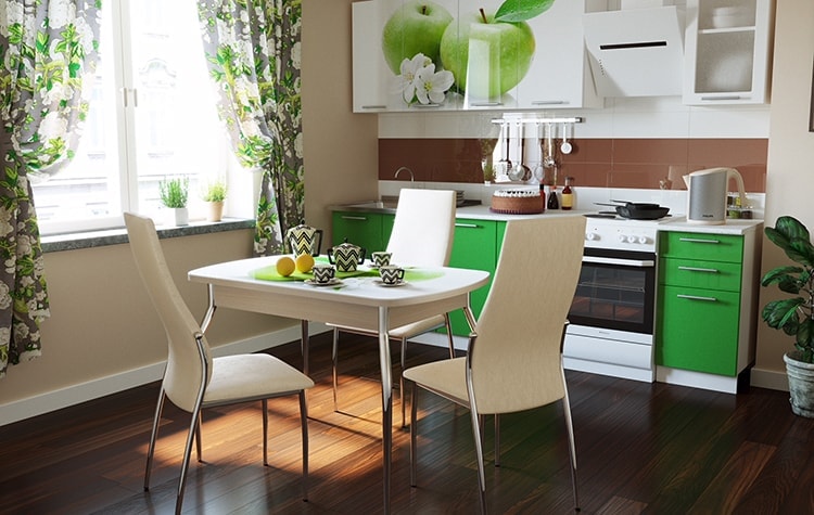 "Грация 1,1" Стол НЕ  раздвижной 1,10 х 0,7 (Сонома) Хром опора изогнутая  (2)