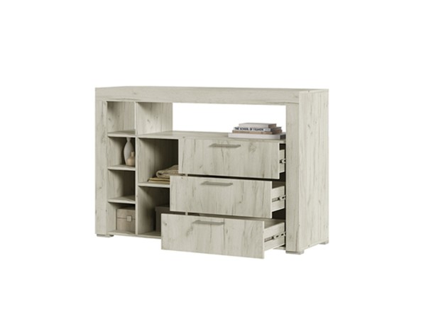 ГРАНД Комод К1 (1360х917х449) Фасад ДУБ КРАФТ БЕЛЫЙ/Корпус ДУБ КРАФТ БЕЛЫЙ